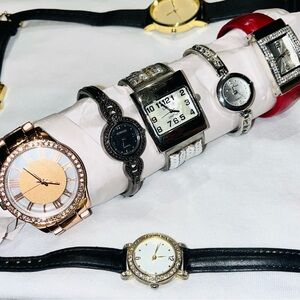 Elegant Watch Collection with Gold and Black Accents